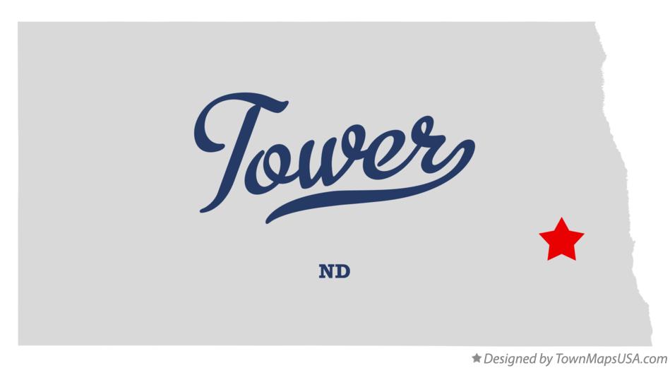 Map of Tower North Dakota ND