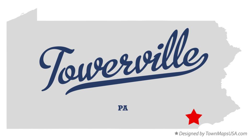 Map of Towerville Pennsylvania PA