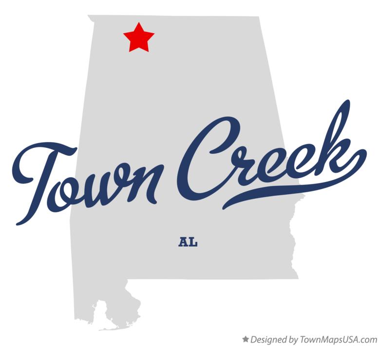 Map of Town Creek Alabama AL