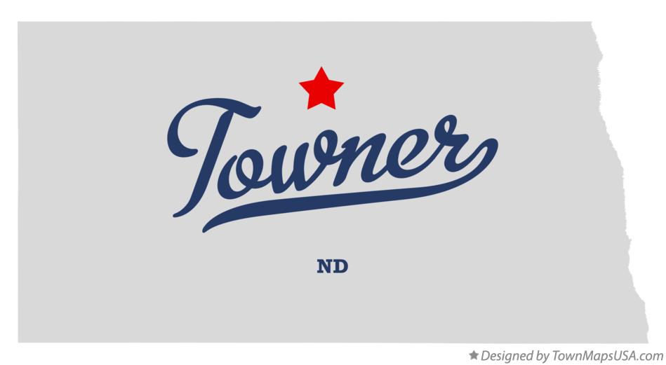 Map of Towner North Dakota ND