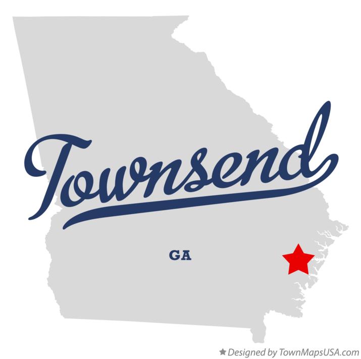 Map of Townsend Georgia GA