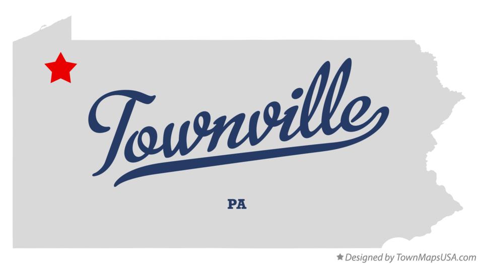 Map of Townville Pennsylvania PA