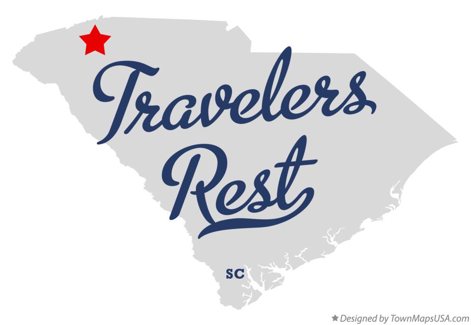 Map of Travelers Rest South Carolina SC