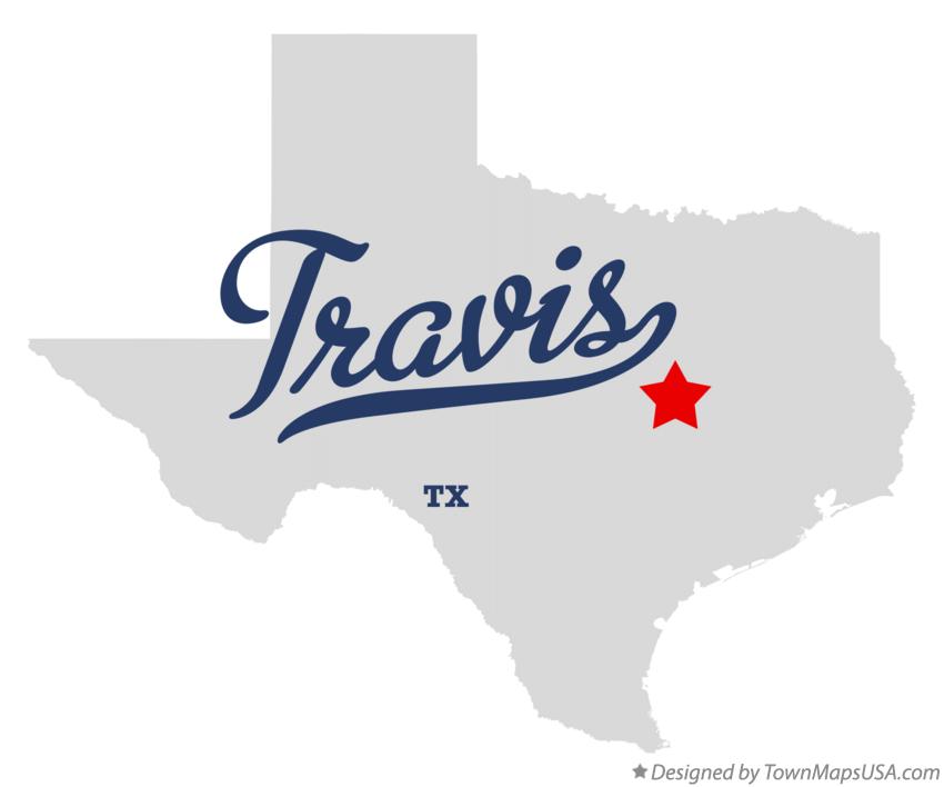 Map of Travis Texas TX
