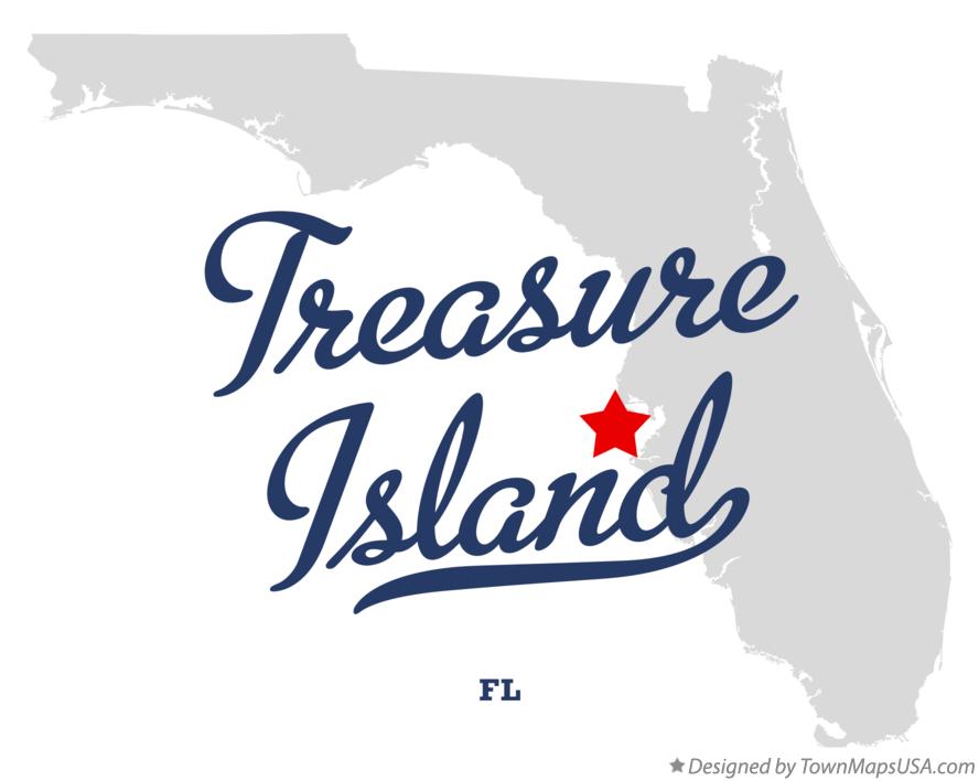 Map of Treasure Island Florida FL