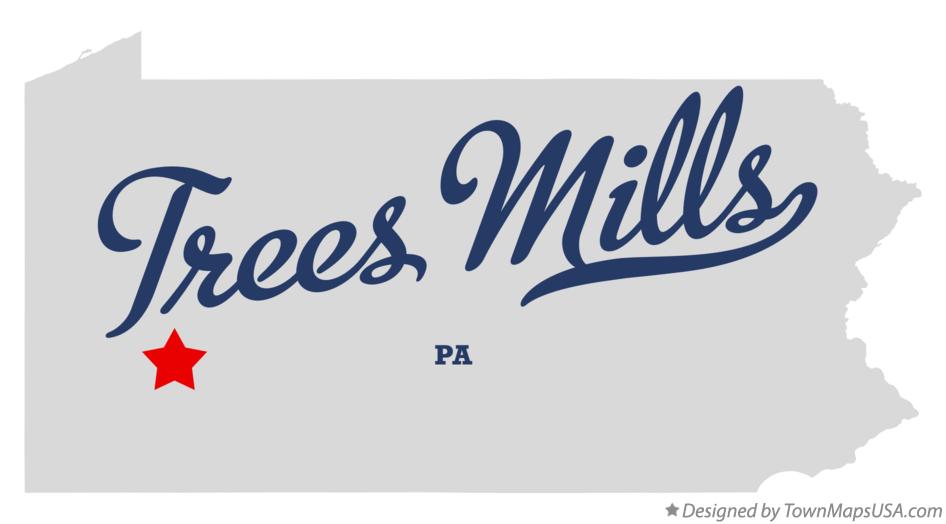 Map of Trees Mills Pennsylvania PA