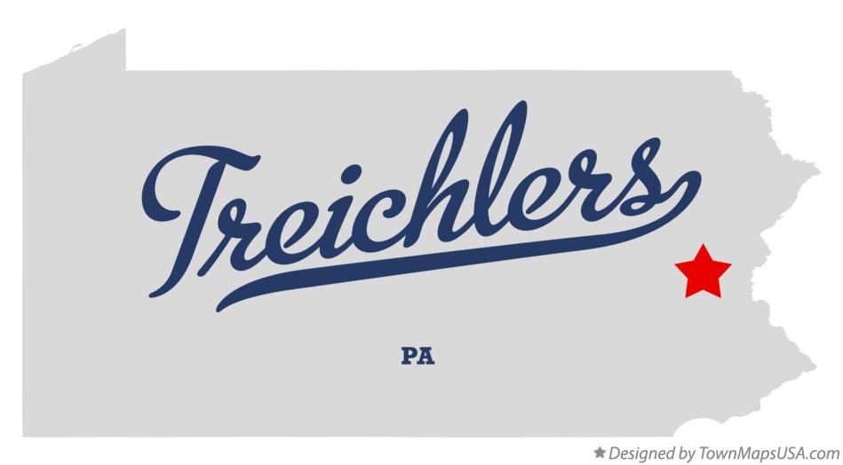 Map of Treichlers Pennsylvania PA