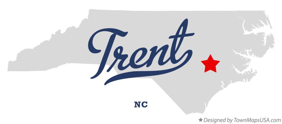 Map of Trent North Carolina NC