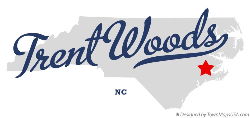 Map of Trent Woods North Carolina NC