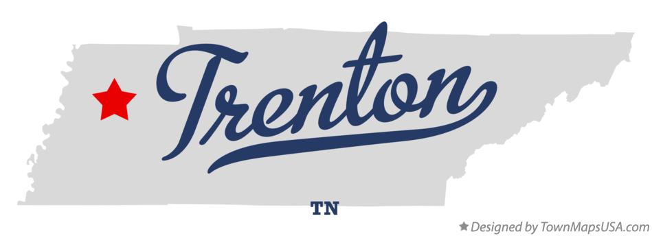 Map of Trenton Tennessee TN