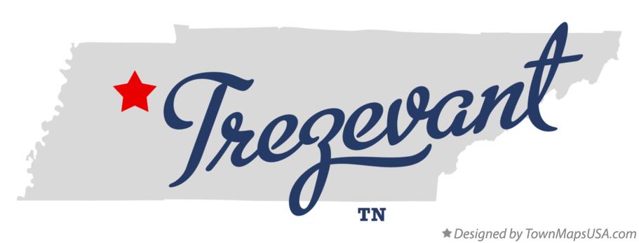 Map of Trezevant Tennessee TN