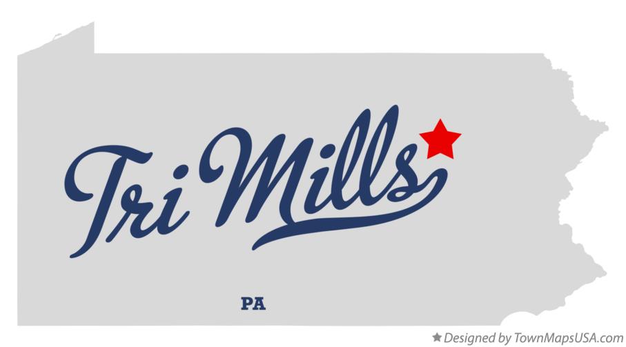 Map of Tri Mills Pennsylvania PA