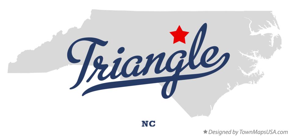 Map of Triangle North Carolina NC