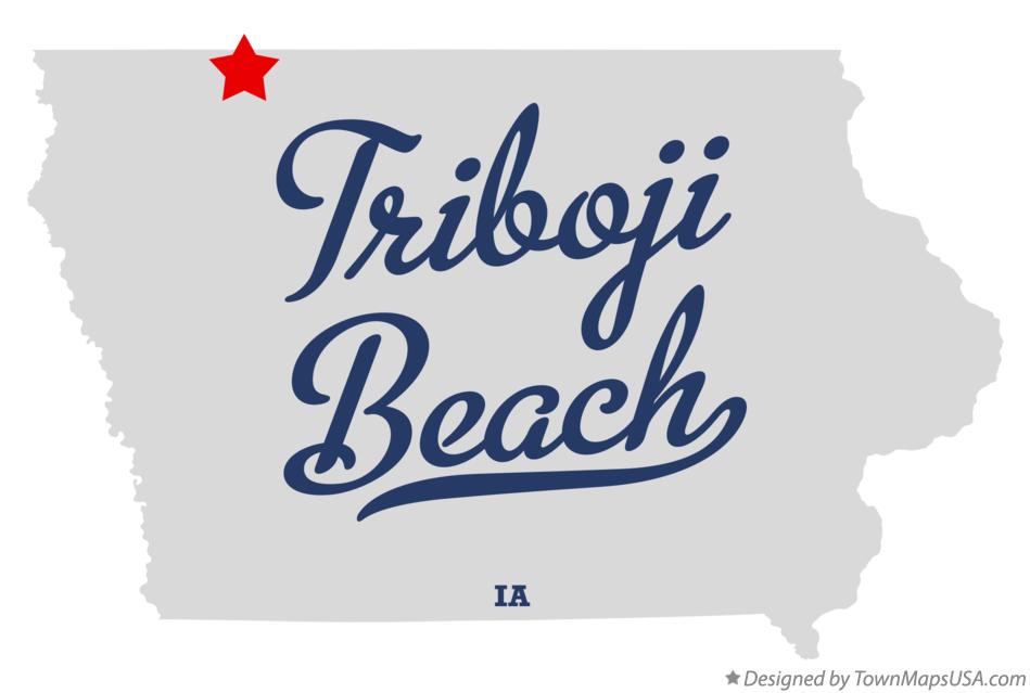 Map of Triboji Beach Iowa IA