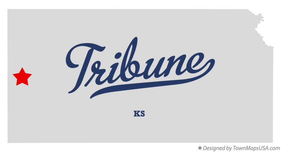 Map of Tribune Kansas KS
