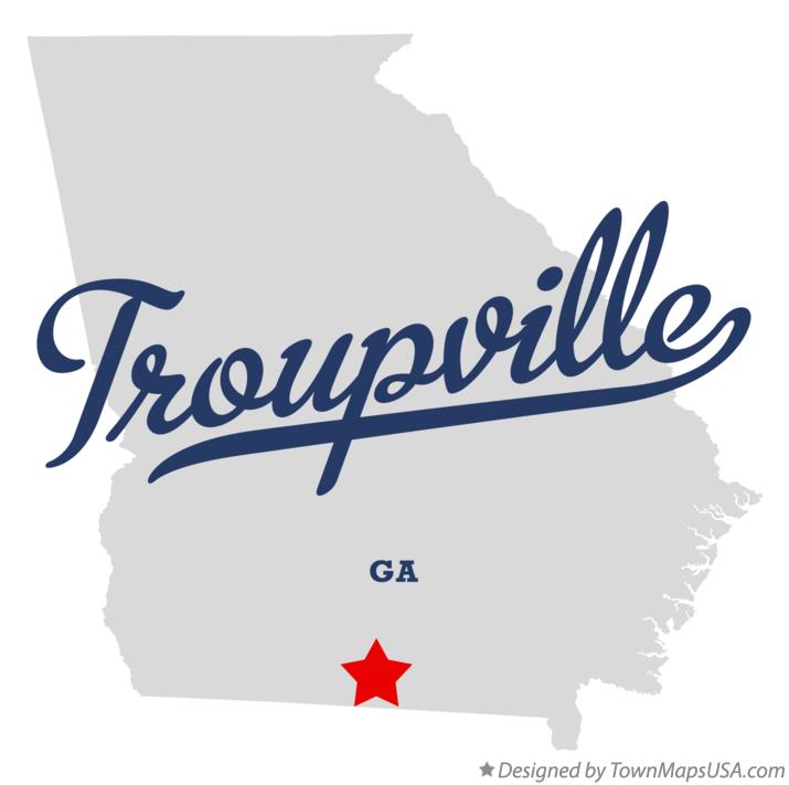Map of Troupville Georgia GA