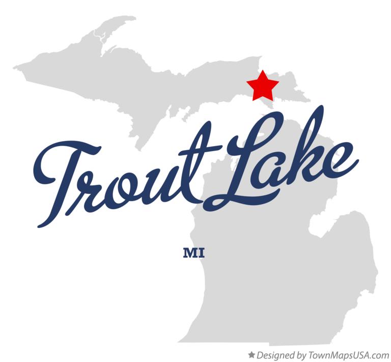 Map of Trout Lake Michigan MI