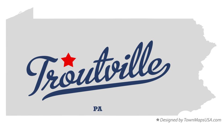 Map of Troutville Pennsylvania PA