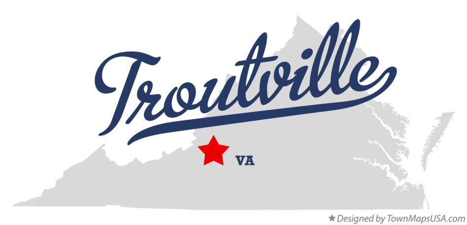 Map of Troutville Virginia VA