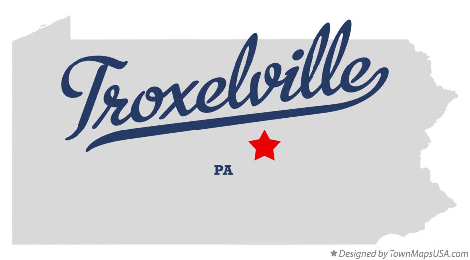 Map of Troxelville Pennsylvania PA