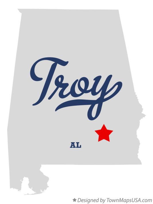 Map of Troy Alabama AL