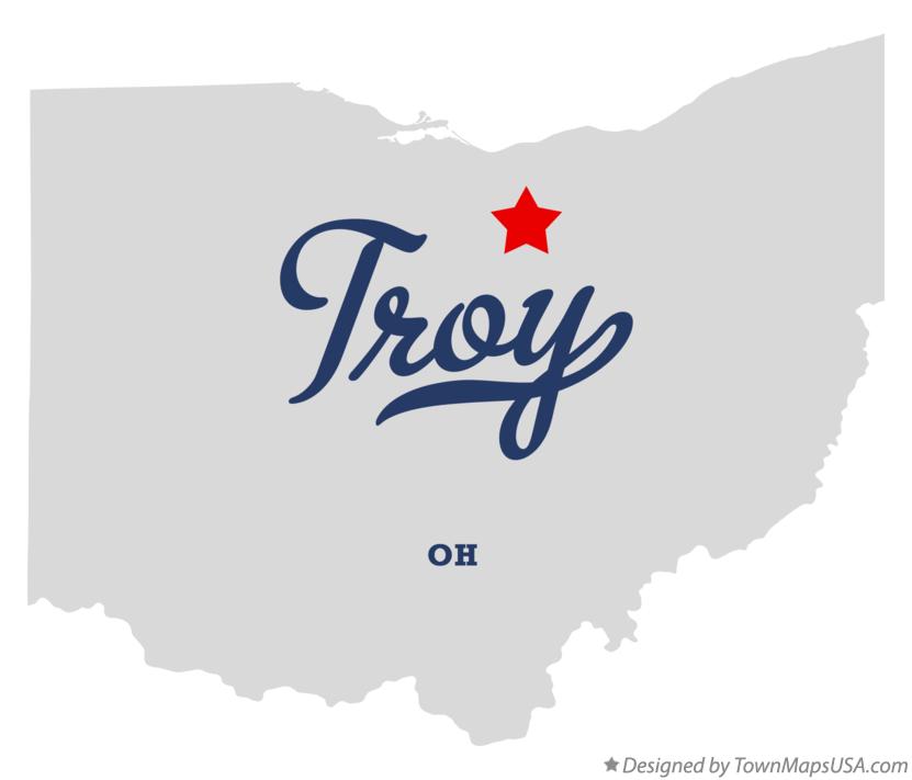 Map of Troy Ohio OH