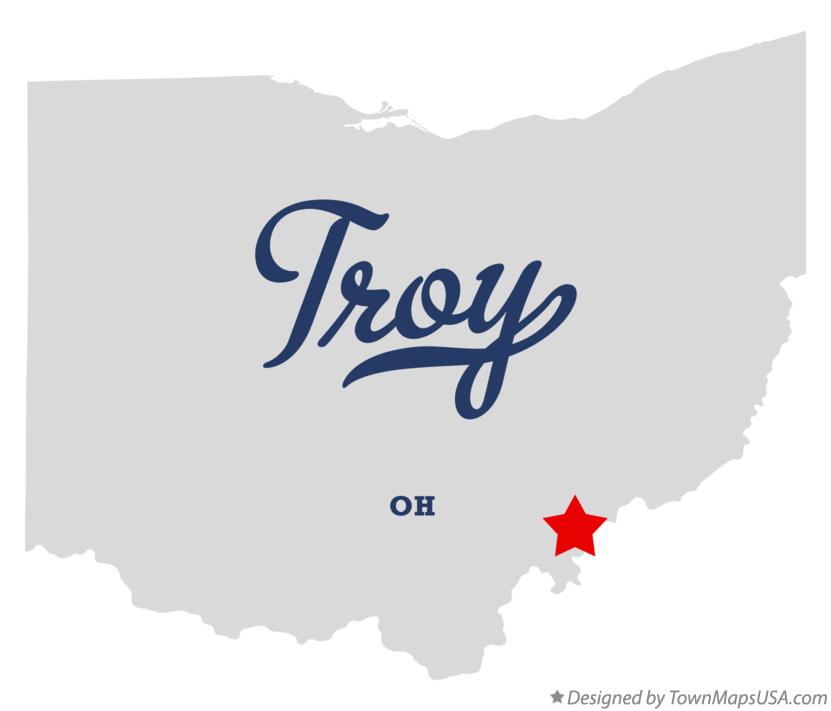 Map of Troy Ohio OH