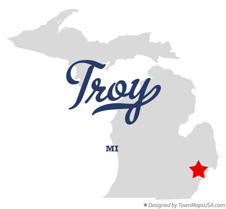 Map of Troy Michigan MI
