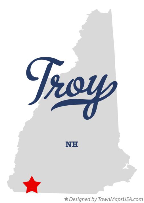 Map of Troy New Hampshire NH