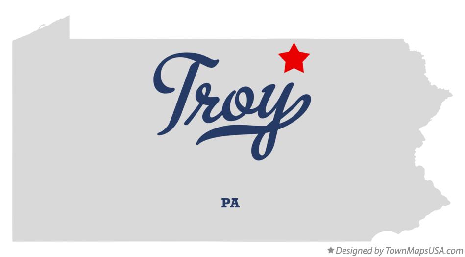 Map of Troy Pennsylvania PA