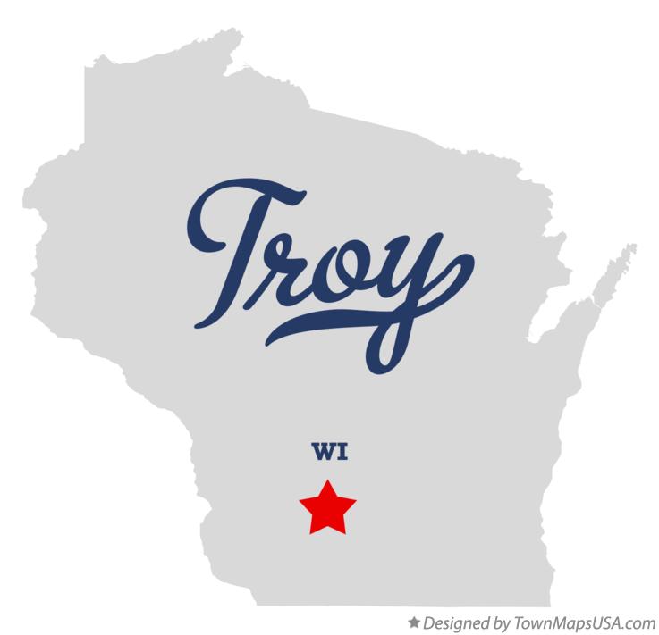 Map of Troy Wisconsin WI
