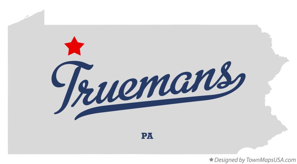 Map of Truemans Pennsylvania PA