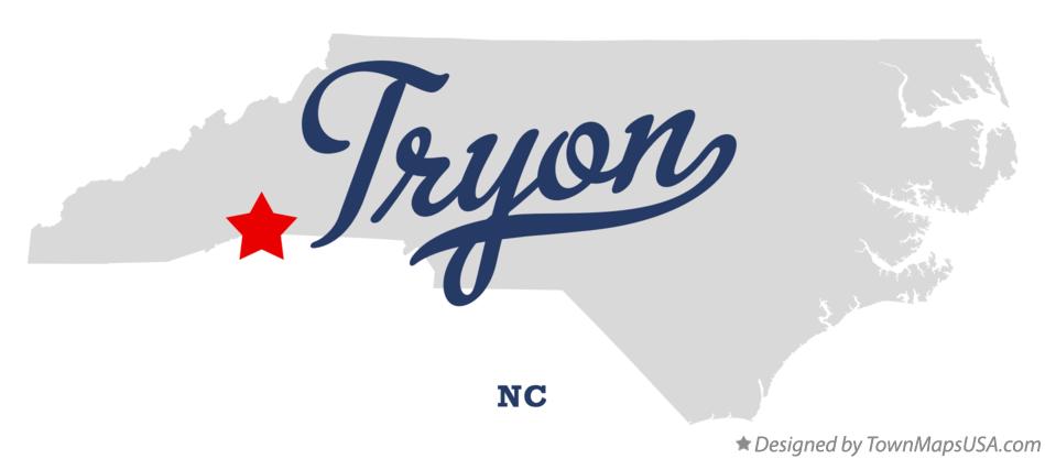 Map of Tryon North Carolina NC