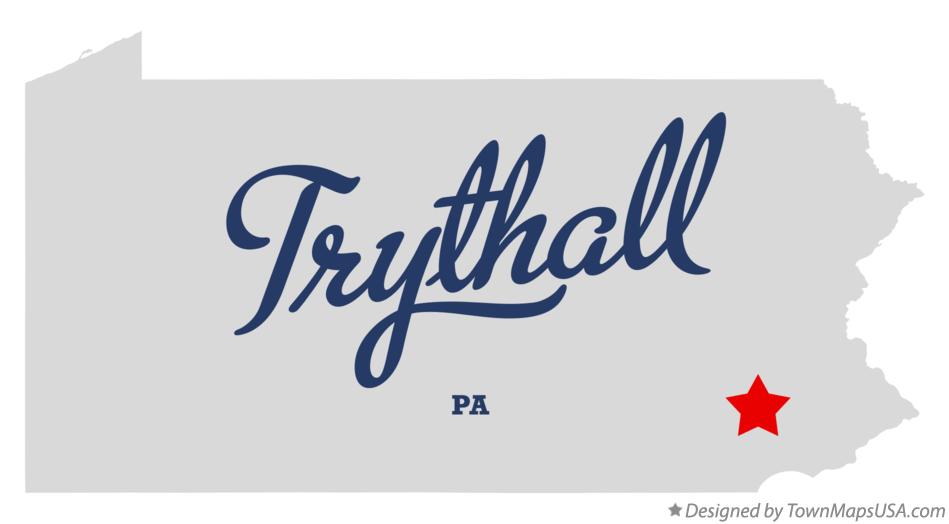 Map of Trythall Pennsylvania PA