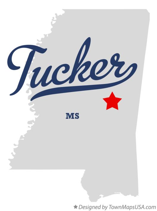 Map of Tucker Mississippi MS
