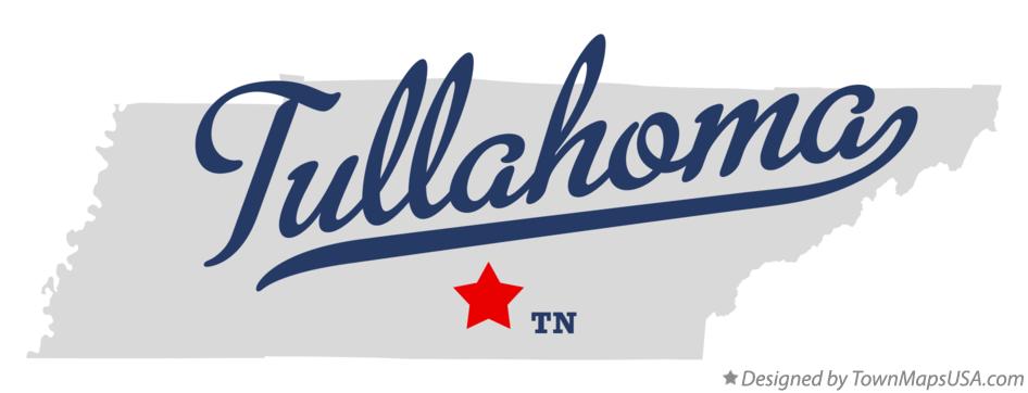 Map of Tullahoma Tennessee TN