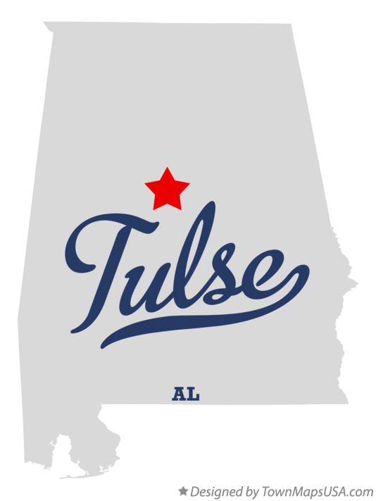 Map of Tulse Alabama AL