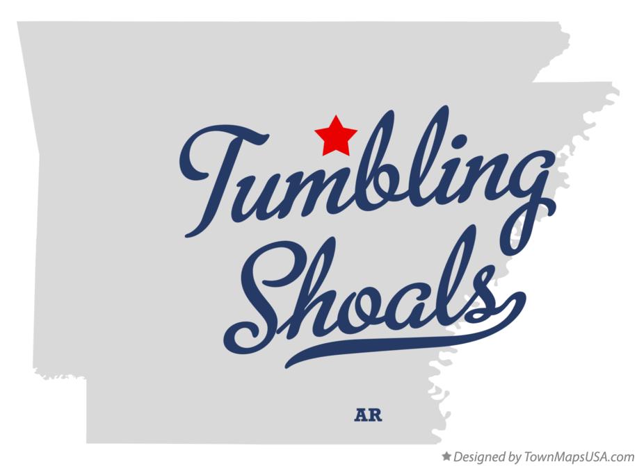Map of Tumbling Shoals Arkansas AR