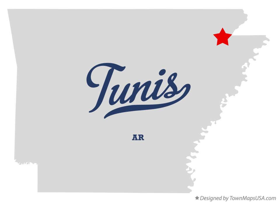 Map of Tunis Arkansas AR