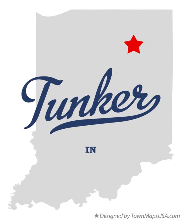Map of Tunker Indiana IN