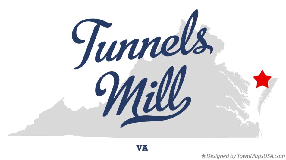 Map of Tunnels Mill Virginia VA