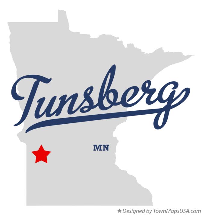 Map of Tunsberg Minnesota MN