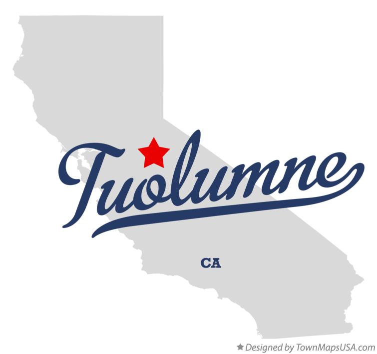 Map of Tuolumne California CA