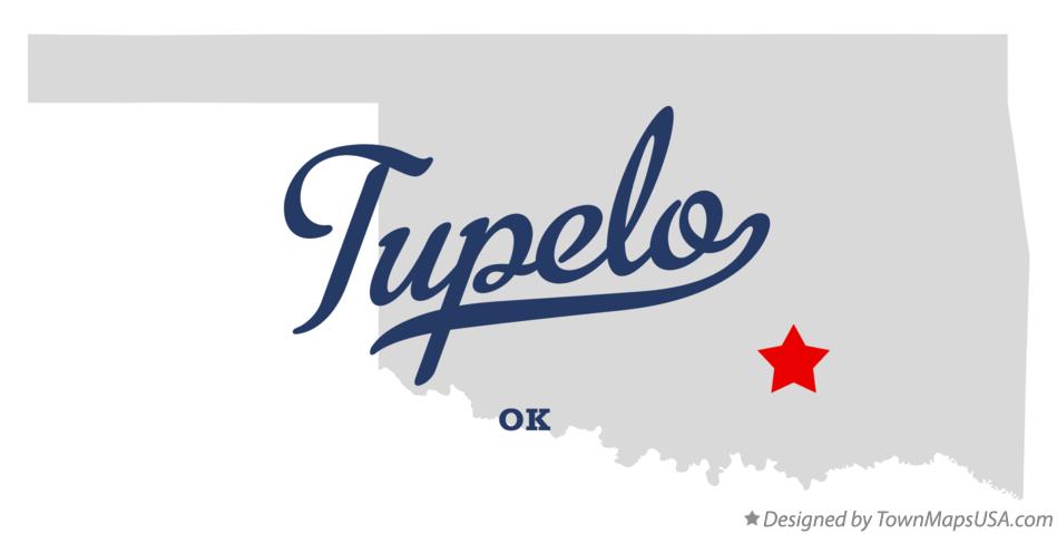 Map of Tupelo Oklahoma OK