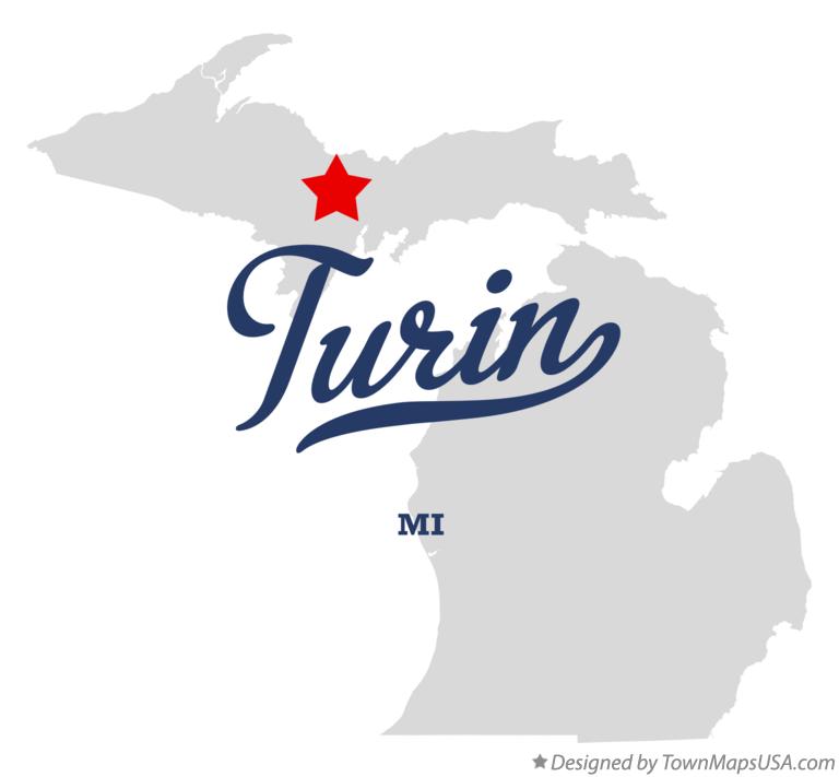 Map of Turin Michigan MI