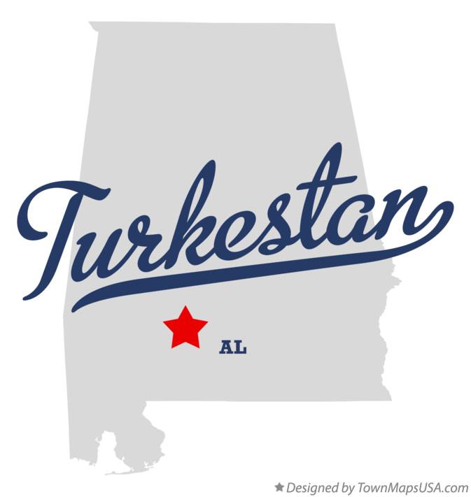 Map of Turkestan Alabama AL