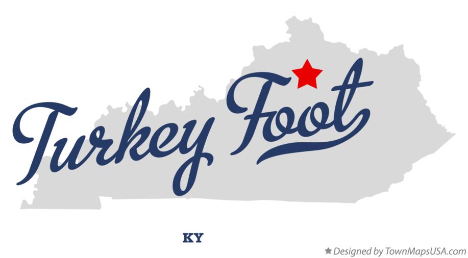 Map of Turkey Foot Kentucky KY