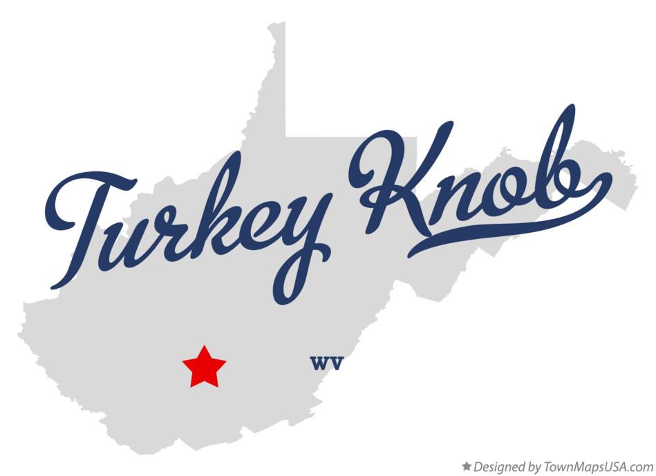 Map of Turkey Knob West Virginia WV