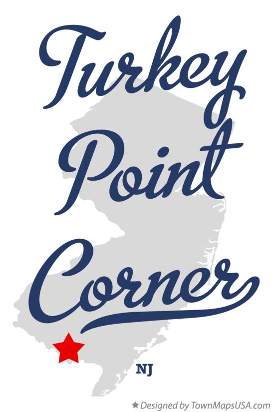 Map of Turkey Point Corner New Jersey NJ