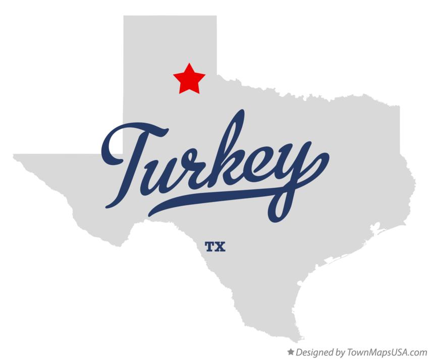 Map of Turkey Texas TX